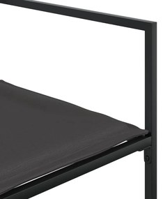 4 db fekete acél és textilén kerti szék párnákkal