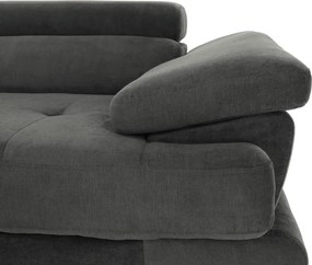 Ülőgarnitúra tárolóhellyel, szürke, szövet, balos, BUTON R