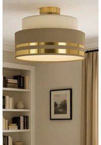 Mennyezeti lámpa TAMI 1xE27/60W/230V átm. 40 cm bézs/barna/arany