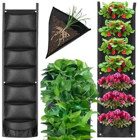 Filc függőleges növénytartó - 7 zseb palánták számára