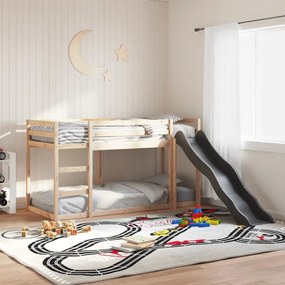 tömör fenyőfa emeletes ágy csúszdával és létrával 90 x 200 cm