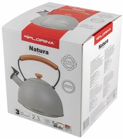 Florina rozsdamentezésmentes teáskanna Natura Line2,3 l, szürke