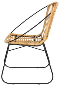 2 db rattan étkezőszék Carla és fekete asztal Strong - Bonami Essentials