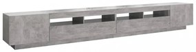 betonszürke TV-szekrény LED-lámpákkal 300 x 35 x 40 cm