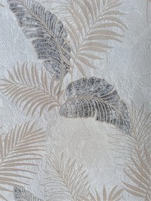 Fekete-drapp nagy levél mintás tapéta (5230407-22)