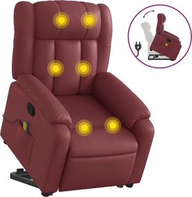 vidaXL bordó műbőr dönthető masszázs- és állófotel