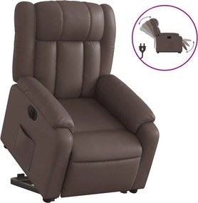 vidaXL elektromos barna műbőr felállást segítő dönthető fotel