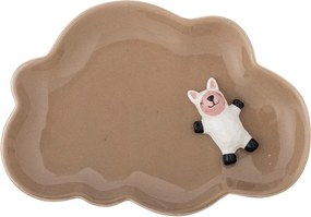 Barna kőedény gyerek tányér 14x20 cm Dolly – Bloomingville Mini