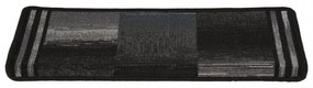 15 db fekete-szürke öntapadó lépcsőszőnyeg 65x21x4 cm