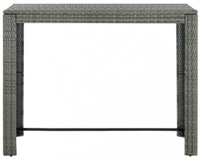 9 részes polyrattan kültéri bárszett antracitszürke párnákkal