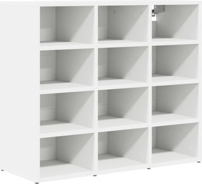 vidaXL Cipőszekrény polcokkal Fehér 77,5 x 30 x 67 cm Faanyag