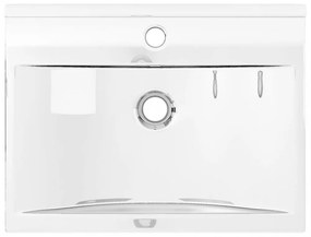 vidaXL ezüstszínű kerámia mosdókagyló túlfolyóval 60 x 46 x 16 cm