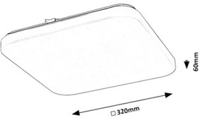 Rabalux 71108 - VENDEL LED mennyezeti lámpa 18W, 3000K, 32x32 cm