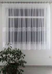 Mg Függöny Liwa Batyst Fehér hímzés 300x175 szalaggal