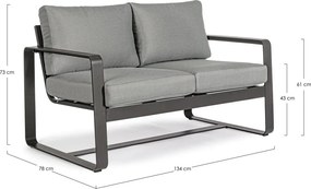 Szürke alumínium kerti kanapé Merrigan – Bizzotto