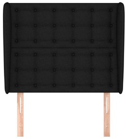 fekete szövet fejtámla szárnyakkal 103 x 23 x 118/128 cm