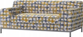 Kramfors 2 személyes kanapé huzat Ikea kék-sárga kockás