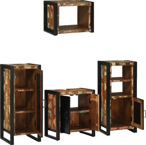 Fürdőszoba bútor szett 4 pcs Szilárd Újrahasznosított Fa