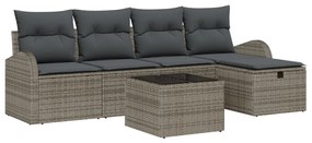 Kerti Kanapé Szett 6 pcs Szürke 234 x 117 x 85 cm Poli rattan