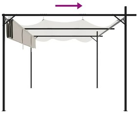krémszínű pergola behúzható tetővel 395 x 292 x 230 cm