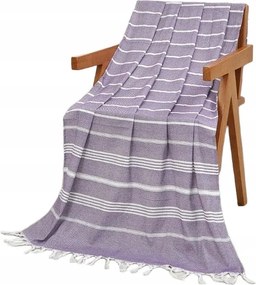 Boho strandtörölköző rojtokkal 90x180 cm Lila
