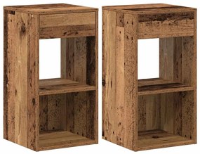 Éjjeliszekrények fiókkal 2 db régi fa 35x34x66,5 cm