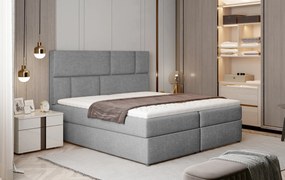 Franciaágy Boxspring 180 cm Florio (világosszürke) (matracokkal és tárolóval). 1025388