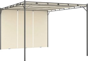 vidaXL krémszínű kerti pavilon oldalfüggönnyel 4 x 3 x 2,25 m