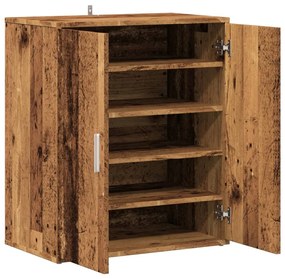 antik fa színű szerelt fa cipősszekrény 60 x 35 x 70 cm