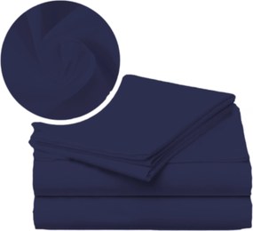 Lapos lepedő 220x200 cm, hagyományos, gumírozás nélkül, 100% pamut, sötétkék