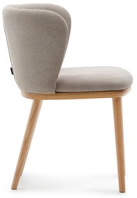 Világosbarna kárpitozott étkezőfotel Ciselia – Kave Home
