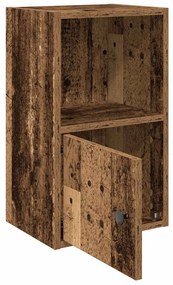 antik fa színű szerelt fa könyvespolc 31x24x52 cm