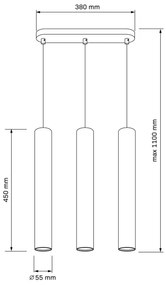 Csillár zsinóron LUNGOMARE 3xGU10/10W/230V króm