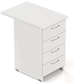 Visio konténer 70 x 47 cm - 4 fiókos, fehér