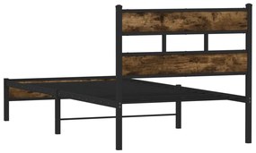 sonoma tölgy színű fejtámlás ágykeret matrac nélkül 80 x 190 cm