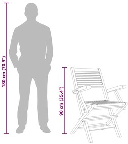 8 db tömör tíkfa összecsukható kerti szék 55 x 62 x 90 cm