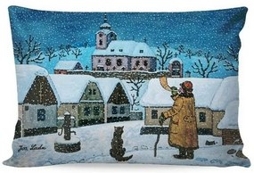 Matějovský márkájú párnahuzat, Deluxe Josef Lada Éjszaka a kutyával, 33 x 50 cm