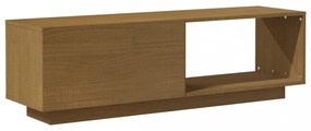 mézbarna tömör fenyőfa TV-szekrény 110 x 30 x 33,5 cm