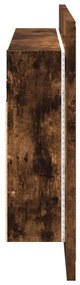 füstös tölgy akril LED-es tükrös fürdőszobaszekrény 80x12x45 cm