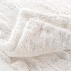 Krémszínű mikroplüss takaró 180x220 cm Foxy – douceur d'intérieur