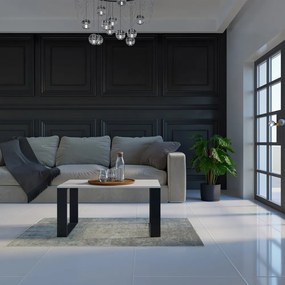 Drohmo MIX Salon Loft modern dohányzóasztal, 90x50x58 cm, fehér-fekete