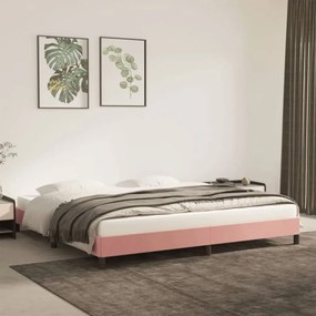 Rózsaszín bársony ágykeret 200x200 cm