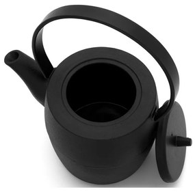 Fekete öntöttvas teáskanna szűrővel 1,2 l Kobe – Bredemeijer