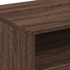 barna tölgyszínű dohányzóasztal LED-lámpákkal 90x49x40 cm