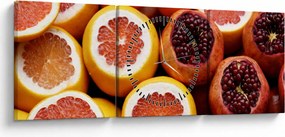 Narancsok és gránátalmák képe (órával) (90x30 cm)