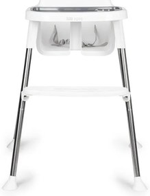 Etetőszék 2 az 1-ben tálcával övekkel fehér