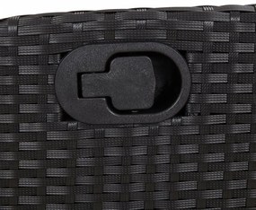 9 részes fekete polyrattan kerti étkezőgarnitúra párnákkal