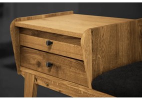 Fiókos tölgyfa pad, szürke ülőrésszel Retro - The Beds