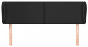 fekete műbőr szárnyas fejtámla 147x23x78/88 cm