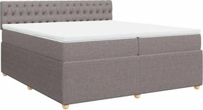 vidaXL tópszínű szövet rugós ágy matraccal 200 x 200 cm